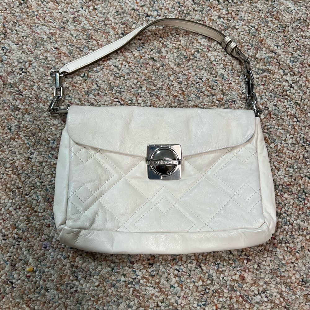 Marc Jacobs Cream Quilted Shoulder Bag FREE SHIPPING!